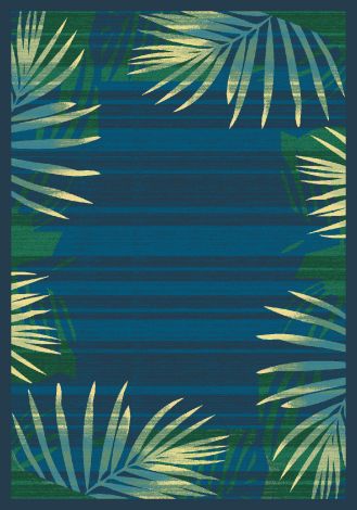 Palm Blue Grey Modern Times Collection Area Rug
