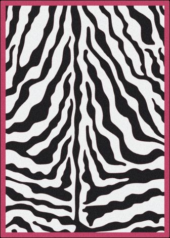 Zebra Glam Pink Passion Black & White Collection Area Rug