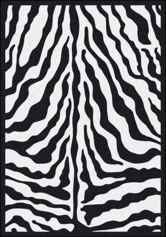 Zebra Glam Black Ink Black & White Collection Area Rug