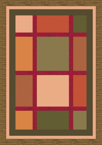 Ababa Dark Olive Pastiche Collection Area Rug