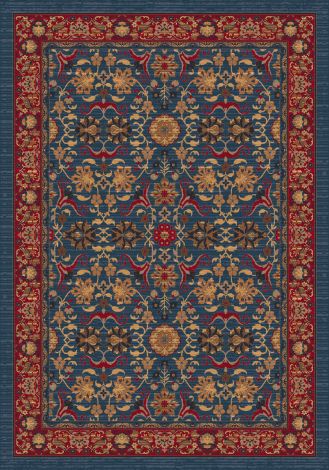 Kamil Blue Grey Pastiche Collection Area Rug