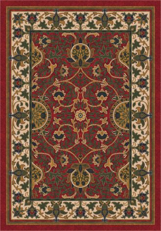 Sumero Indian Red Pastiche Collection Area Rug