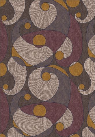 Remous Brown Pastiche Collection Area Rug