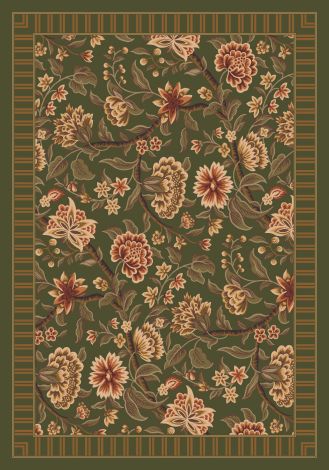 Vachell Deep Olive Pastiche Collection Area Rug