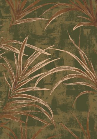 Cameroon Deep Olive Modern Times Collection Area Rug