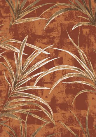 Cameroon Fall Orange Modern Times Collection Area Rug