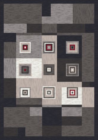 Cipher Ebony Modern Times Collection Area Rug