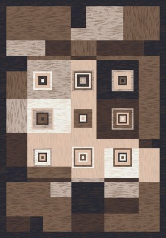Cipher Brown Leather Modern Times Collection Area Rug