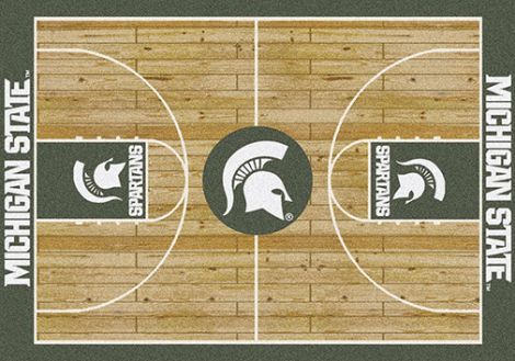 Michigan State College Home Court Rug