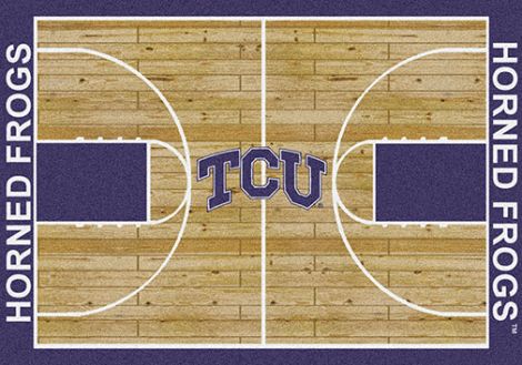 Texas Christian College Home Court Rug