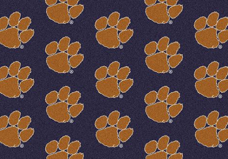 Clemson College Repeating Blue Rug