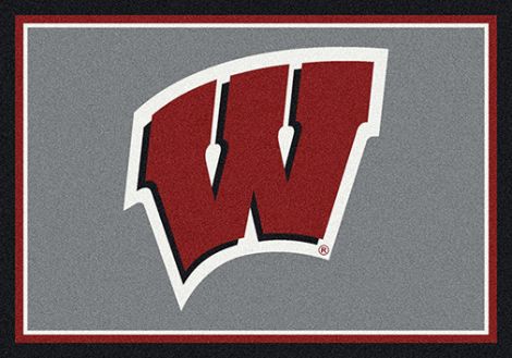Wisconsin College Team Spirit Logo Rug