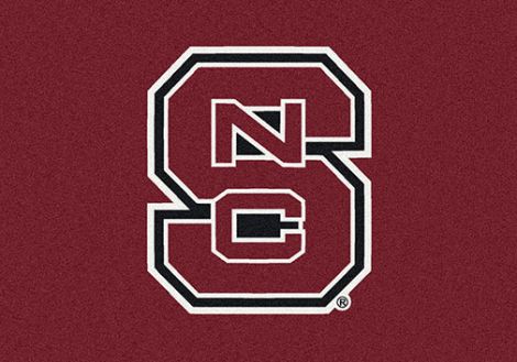North Carolina State College Team Spirit Logo Rug