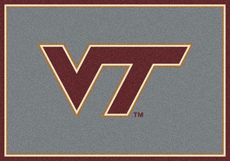 Virginia Tech College Team Spirit Logo Rug