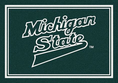 Michigan State College Team Spirit Logo Rug