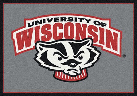 Wisconsin College Team Spirit Badgers Rug