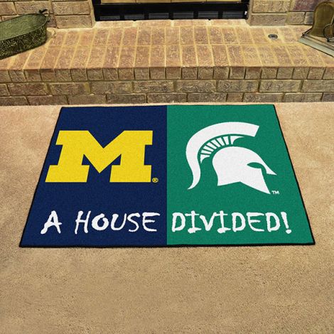 House Divided - Michigan - Michigan State Collegiate House Divided Mat