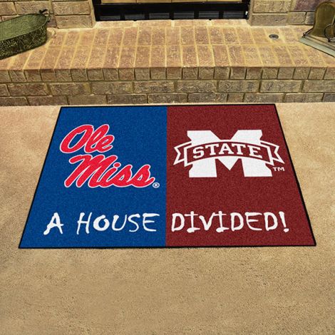 House Divided - Mississippi - Mississippi State Collegiate House Divided Mat