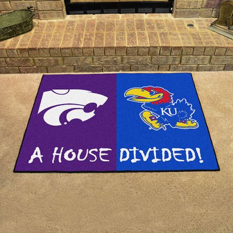 House Divided - Kansas - Kansas State Collegiate House Divided Mat