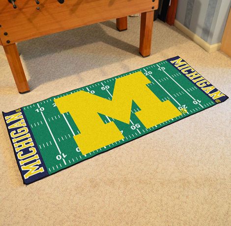 University of Michigan Collegiate Football Field Runner Mat