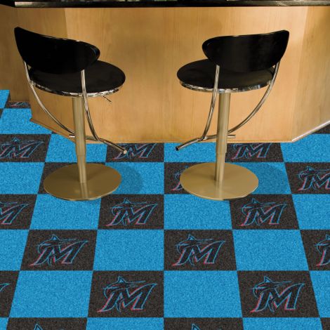 Miami Marlins MLB Team Carpet Tiles