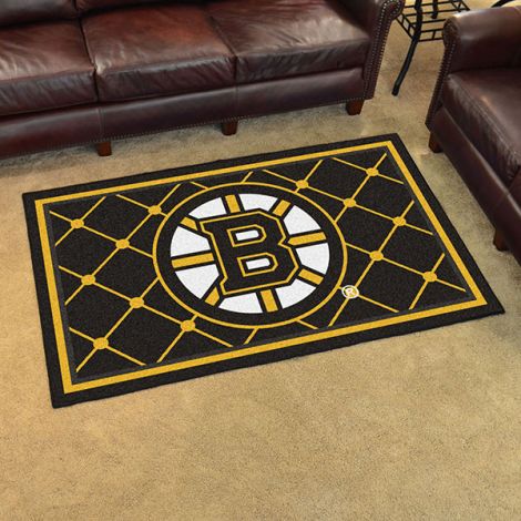 Boston Bruins NHL 4x6 Plush Rug