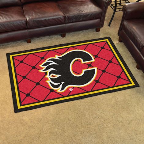 Calgary Flames NHL 4x6 Plush Rug