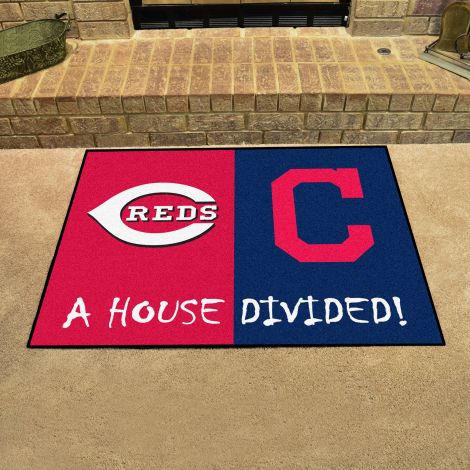 Reds / Indians MLB House Divided Mats