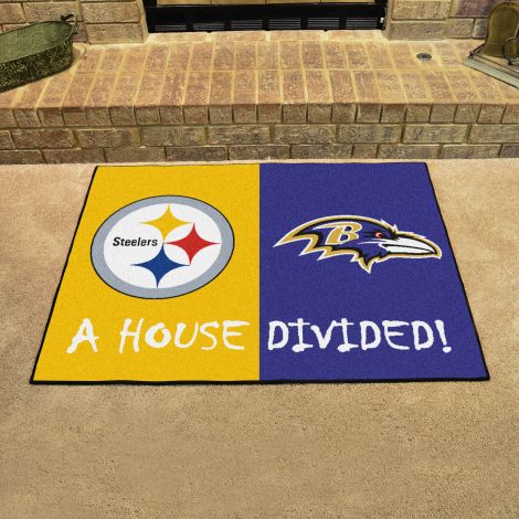 Steelers / Ravens MLB House Divided Mats