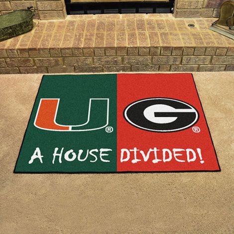 House Divided - Miami - Georgia Collegiate House Divided Mat