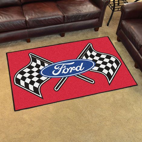 Ford Flags Red Ford 4x6 Plush Rug