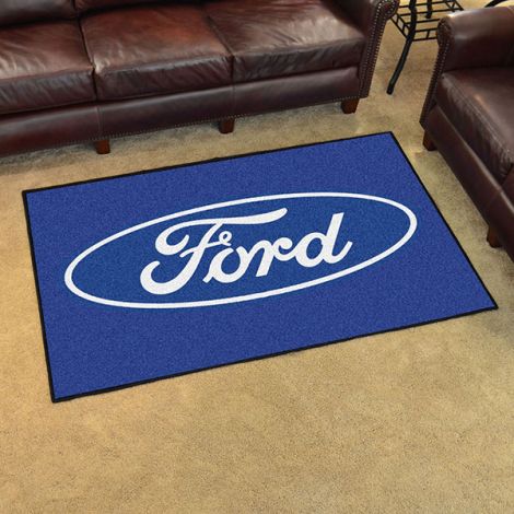 Ford Oval Blue Ford 4x6 Plush Rug