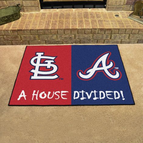 Cardinals / Braves MLB House Divided Mats