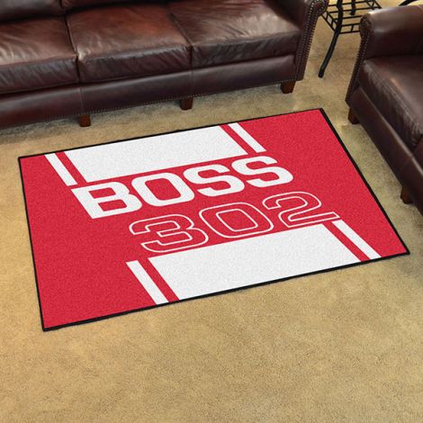 Boss 302 Red Ford 4x6 Plush Rug