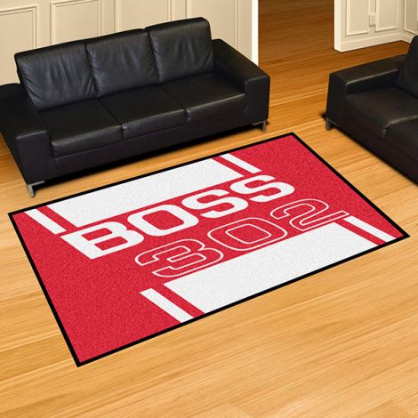 Boss 302 Red Ford 5x8 Plush Rug
