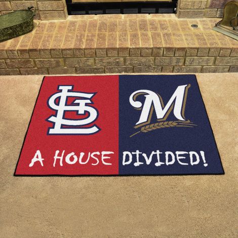 Cardinals / Brewers MLB House Divided Mats