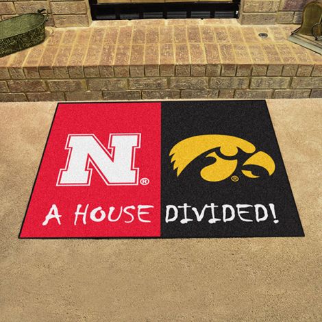 House Divided - Nebraska - Iowa Collegiate House Divided Mat