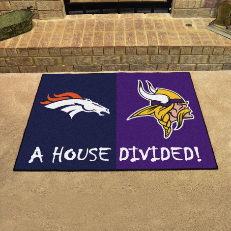Broncos / Vikings MLB House Divided Mats