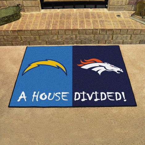 Chargers / Broncos MLB House Divided Mats