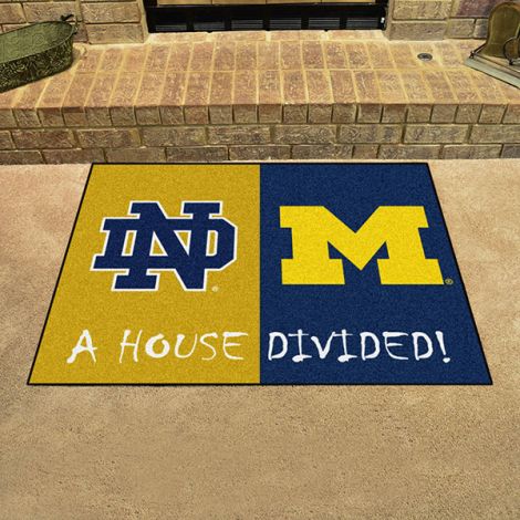 House Divided - Notre Dame - Michigan Collegiate House Divided Mat