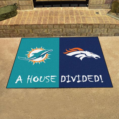 Dolphins / Broncos MLB House Divided Mats