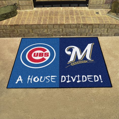 Cubs / Brewers MLB House Divided Mats
