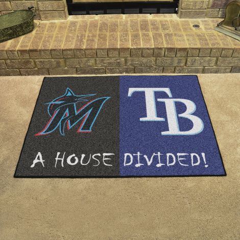 Marlins / Rays MLB House Divided Mats