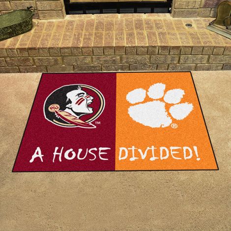 House Divided - Florida State - Clemson Collegiate House Divided Mat