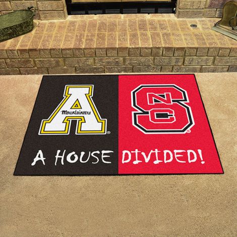 House Divided - NC State - Appalachian State Collegiate House Divided Mat
