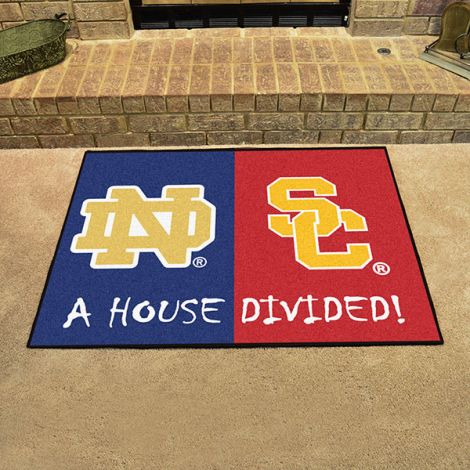 House Divided - Notre Dame - Southern California Collegiate House Divided Mat