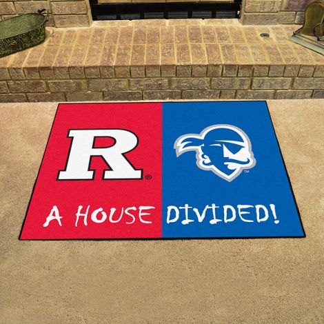 House Divided - Rutgers - Seton Hall Collegiate House Divided Mat