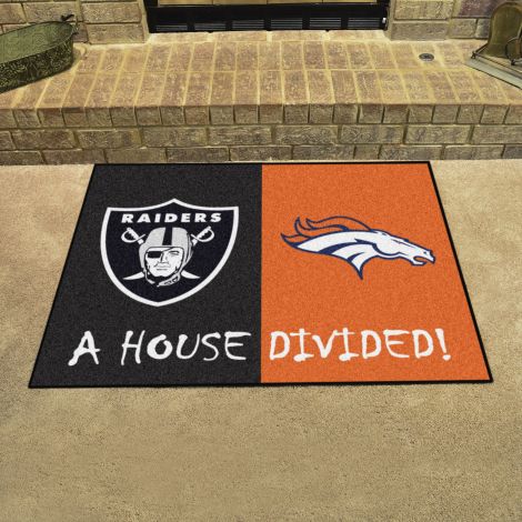 Raiders / Broncos MLB House Divided Mats
