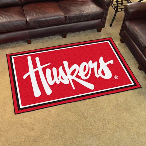 University of Nebraska Huskers Collegiate 4x6 Plush Rug