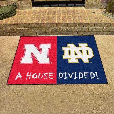 House Divided - Nebraska - Notre Dame Collegiate House Divided Mat